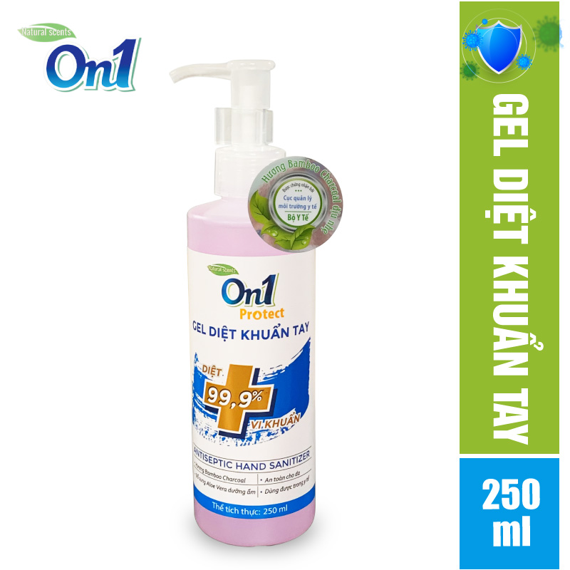 Gel rửa tay khô diệt khuẩn ON1 protect hương Bamboo Charcoal 250ml C0102
