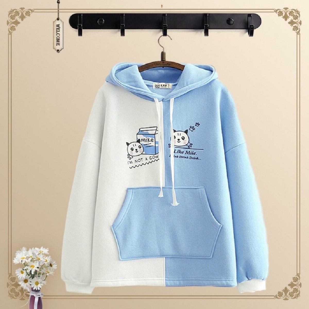 [HCM]Áo Hoodie nam nữ 🚚 FREESHIP 🚚 áo khoác nỉ unisex in hình mèo mike like free size mẫu mới siêu xinh mẫu mới 2022