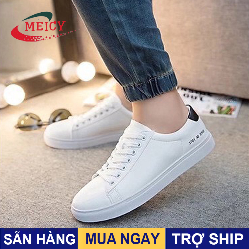 [CÓ QUÀ TẶNG] Giày thể thao nam MEICY, giày sneaker nam trắng cổ thấp, giày nam đẹp - Mã số GTT098