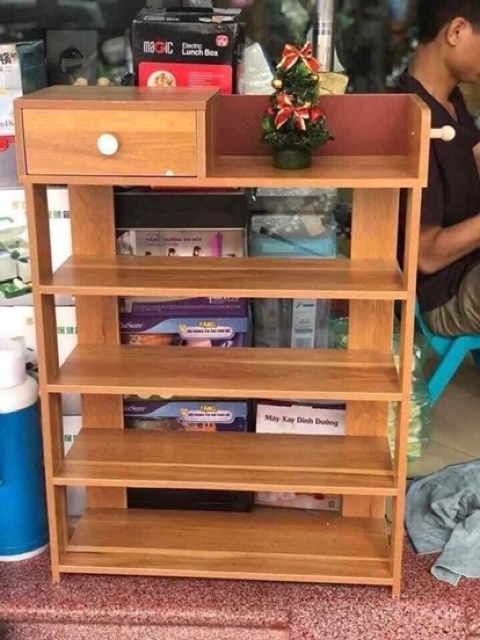 Tủ giày gỗ 5 tầng có ngăn kéo gọn gàng, bền đẹp