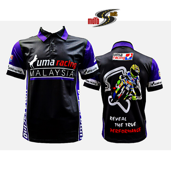 Áo uma racing - áo thun nam thể thao có cổ tem xe moto họa tiết in sắc nét mẫu uma racing - áo thun xe máy - áo tem xe