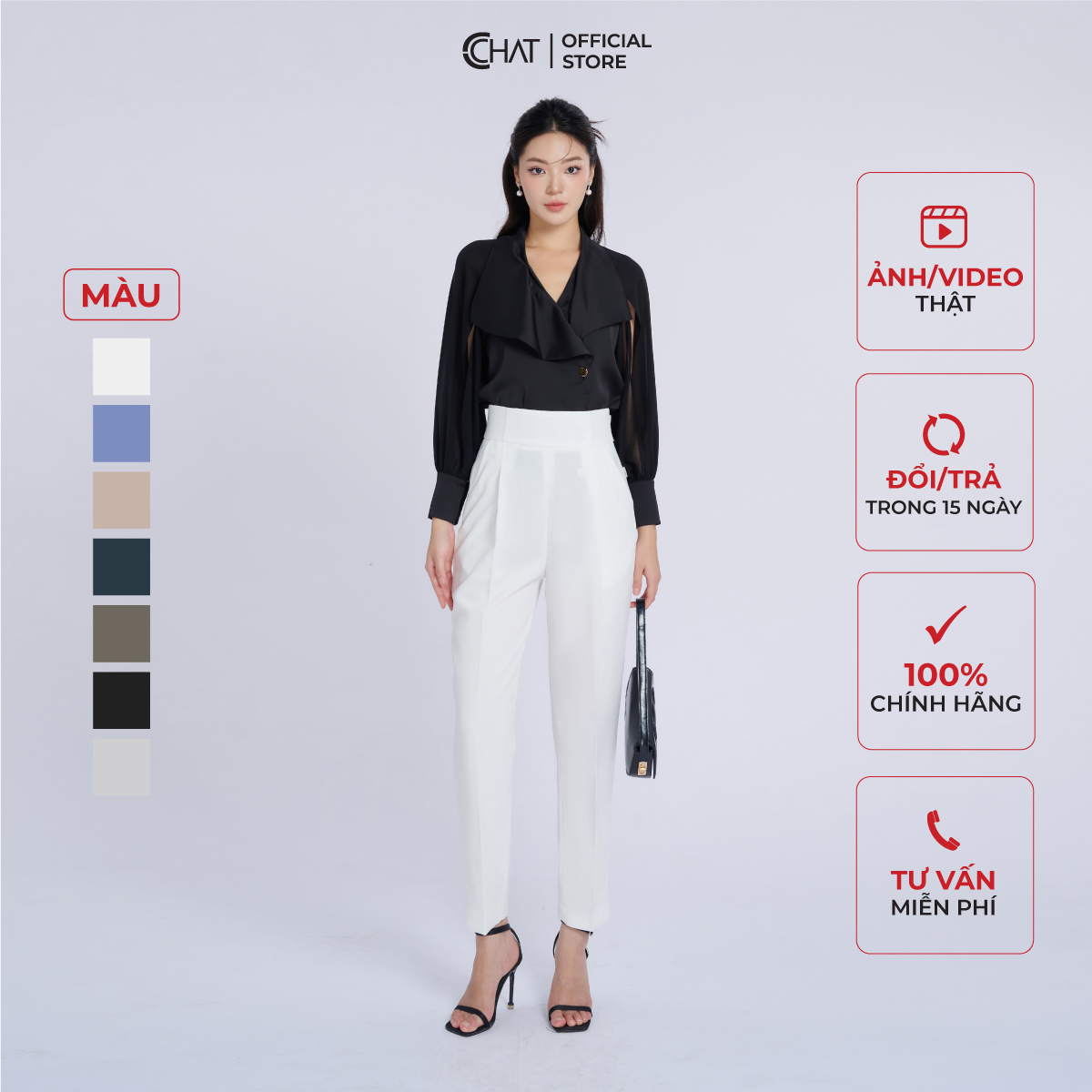 Quần baggy nữ cchat cạp bổ bản to chất tuytsi cao cấp 22qds2019bt