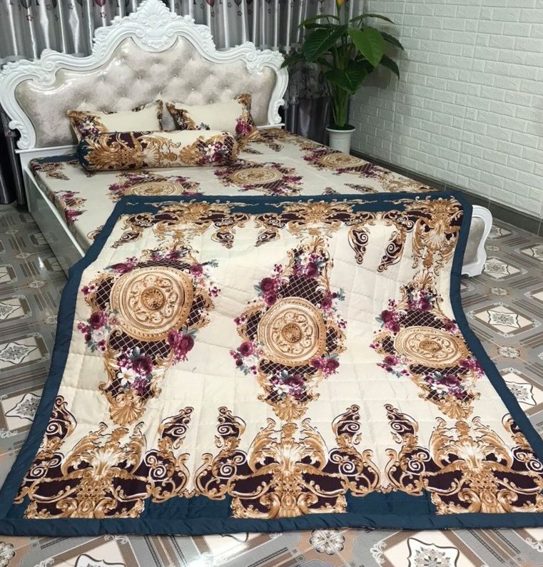 Bộ chăn ga cotton poly 5 món hoàng gia -