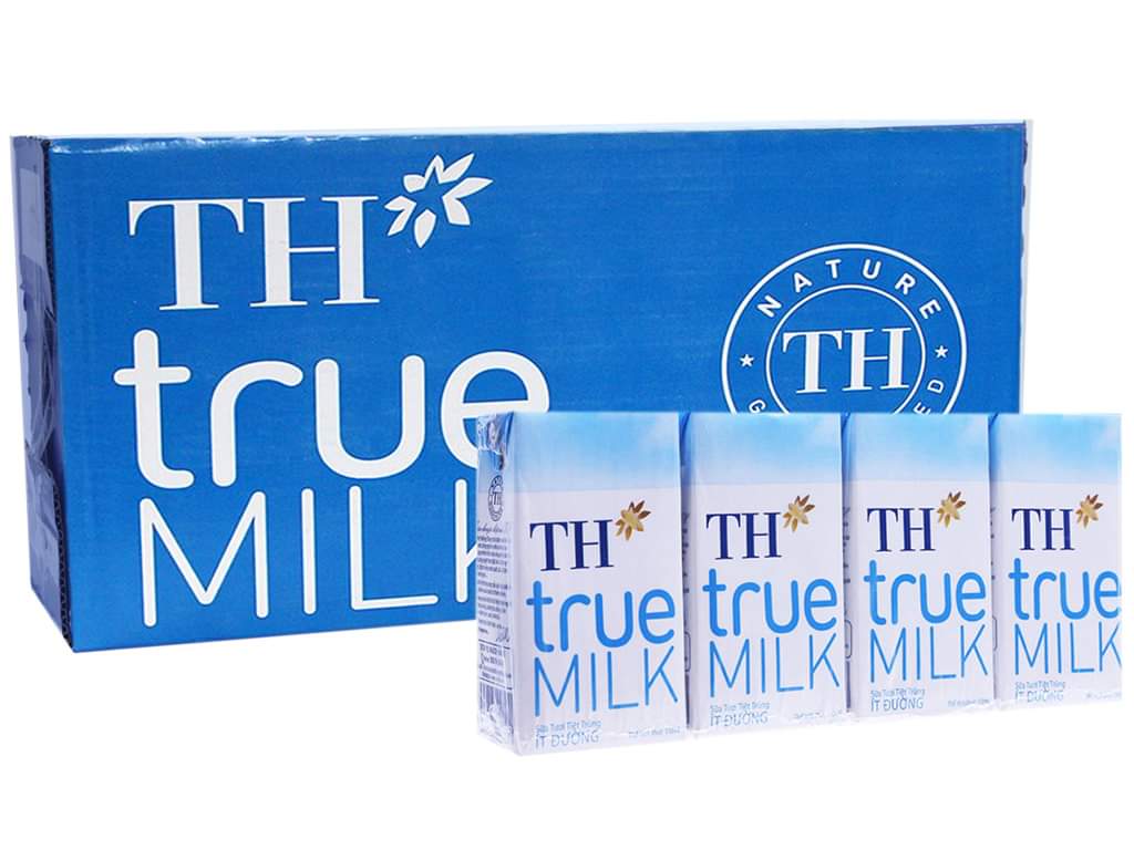 Thùng Sữa tươi tiệt trùng TH True milk ít đường