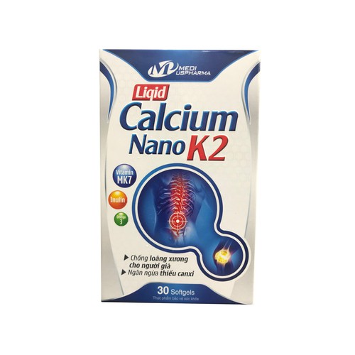 [HÀNG CHÍNH HÃNG] combo 2 hộp  Viên uống bổ sung Calcium Nano k2 - Bổ Sung Canxi Và Vitamin, Tăng Cường Sức Khỏe, chống loãng xương , ngăn ngừa thiếu calci ở phụ nữ mang thai và cho con bú.