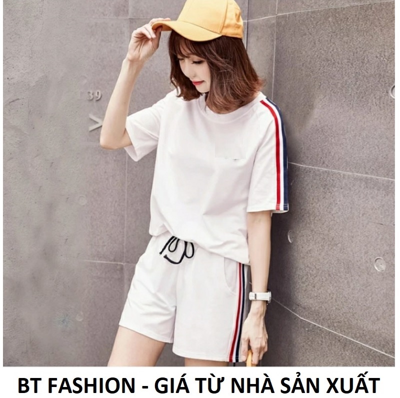 Đồ Bộ Ngủ Mặc Nhà Áo Thun Nữ + Quần Đùi Sọt Thể Thao Thời Trang Mới - BT Fashion (ĐN003)