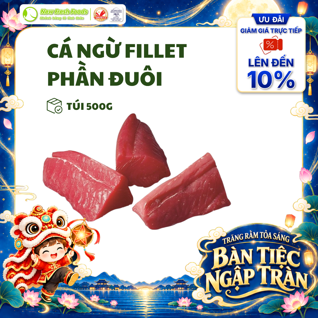 [HỎA TỐC HCM] Cá Ngừ Fillet Phần Đuôi - Khay 500G