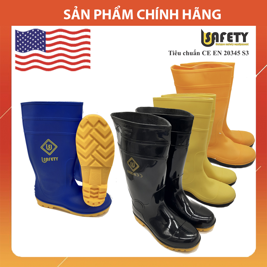 Ủng cao su Usafety kháng khuẩn- chống đinh- chống trơn trượt
