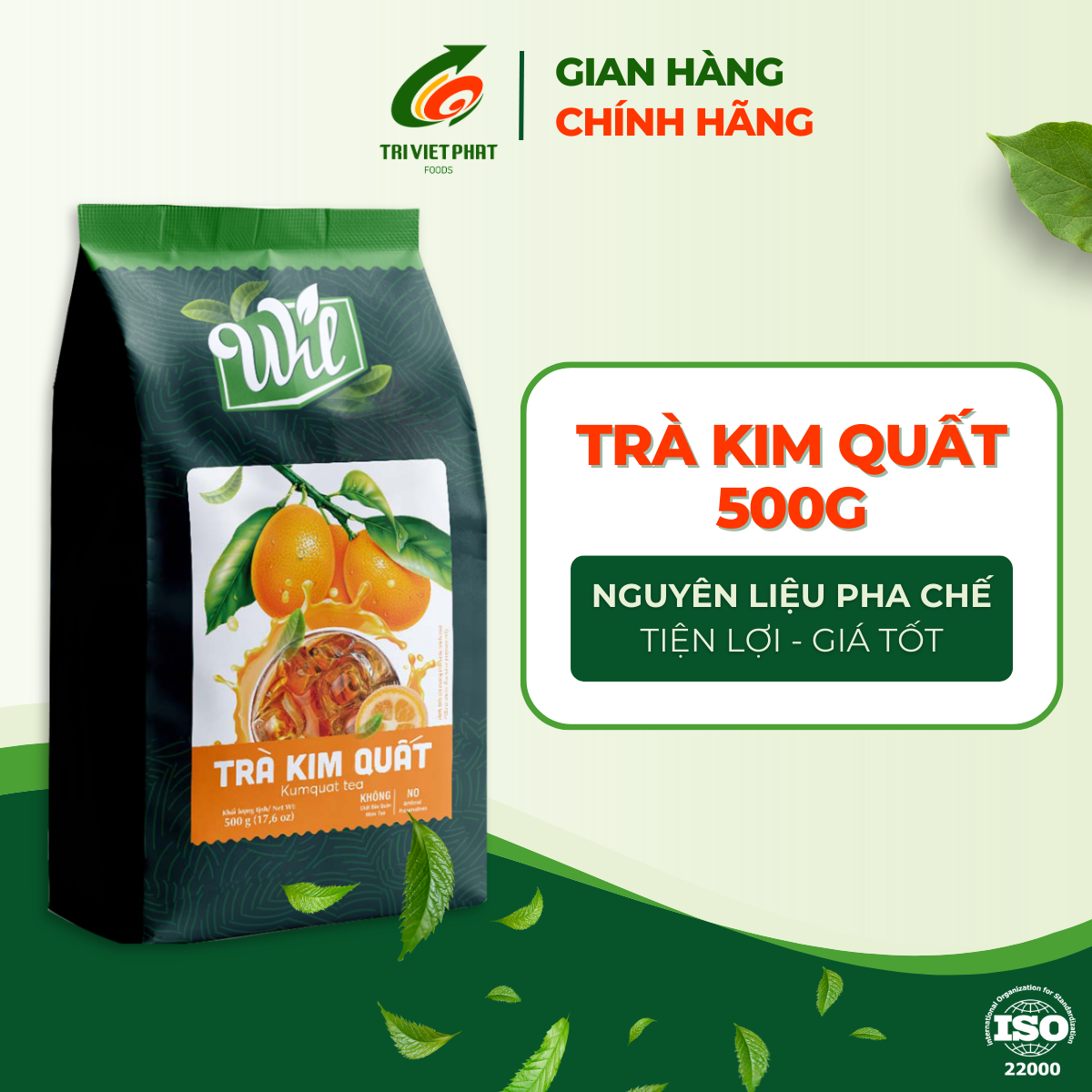 Trà kim quất Wil hòa tan trà tắc dùng trong pha chế tốt cho sức khỏe  túi 500g