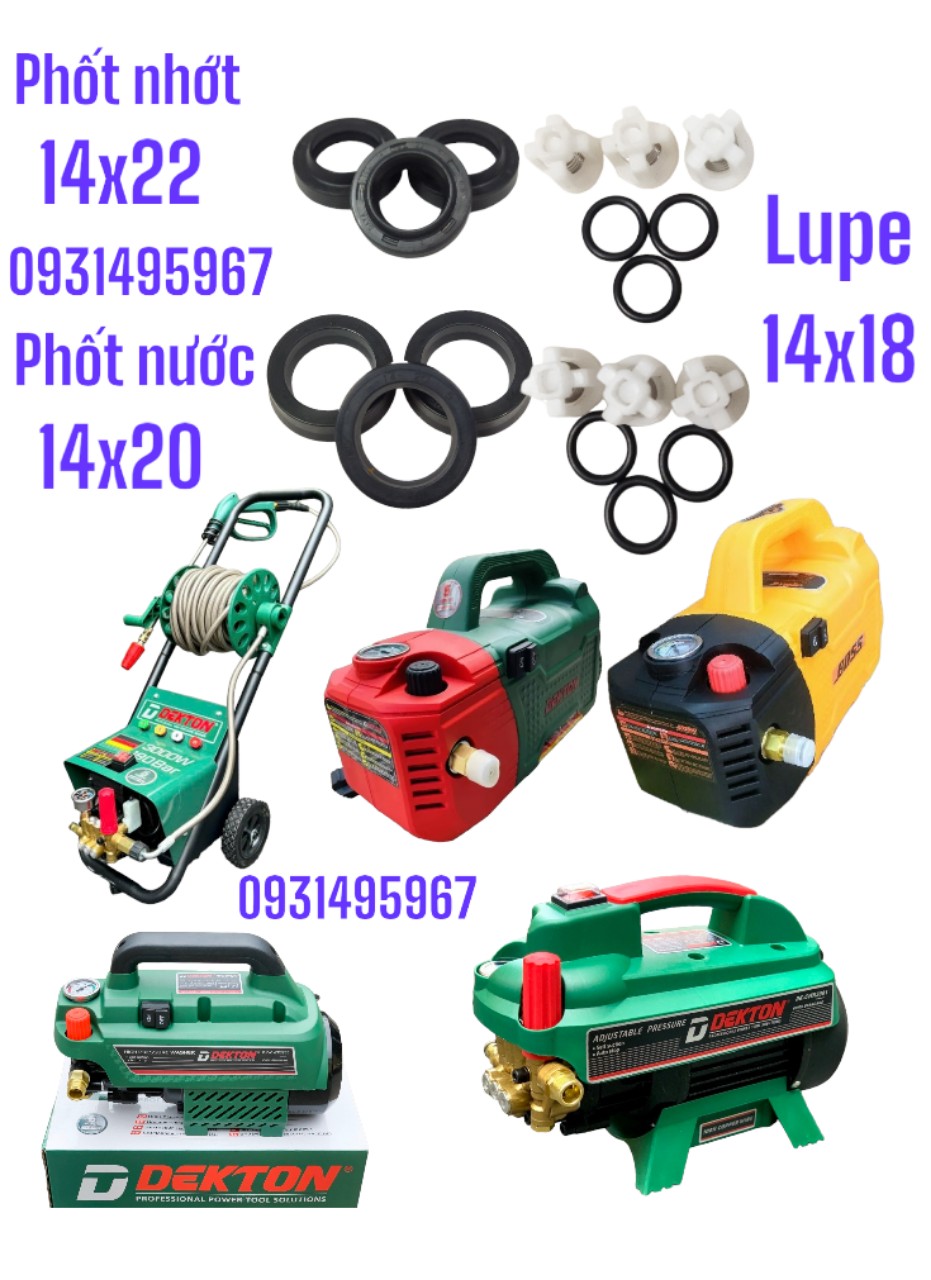 Bộ combo phốt nước, phốt nhớt, lupe máy rửa xe Dekton , Boss, Tmax..