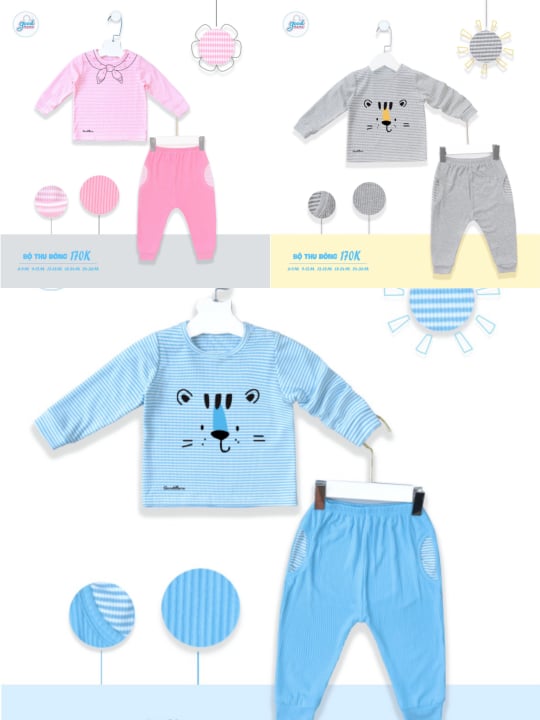 Goodmama_ Bộ len tăm cài vai cho bé 6M-3Y