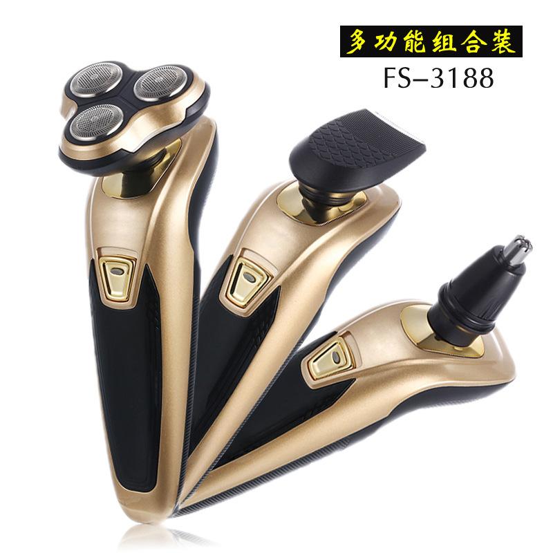 Máy vệ sinh cá nhân đa năng 3 trong 1 cắt tóc cạo râu tỉa lông mũi đầu lưỡi cạo thông minh, dùng pin có cổng sạc usb