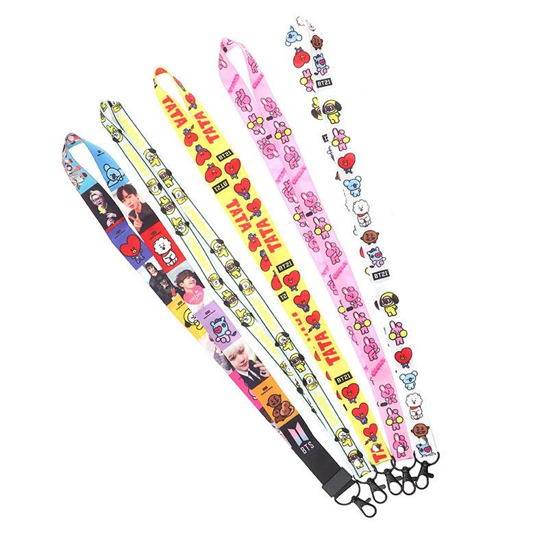 Strap Bangtan Boys chibi dài nametag Bangtan Boys chibi thành viên strap móc khóa balo móc treo điện thoại tiện ích xinh xắn dễ thương army