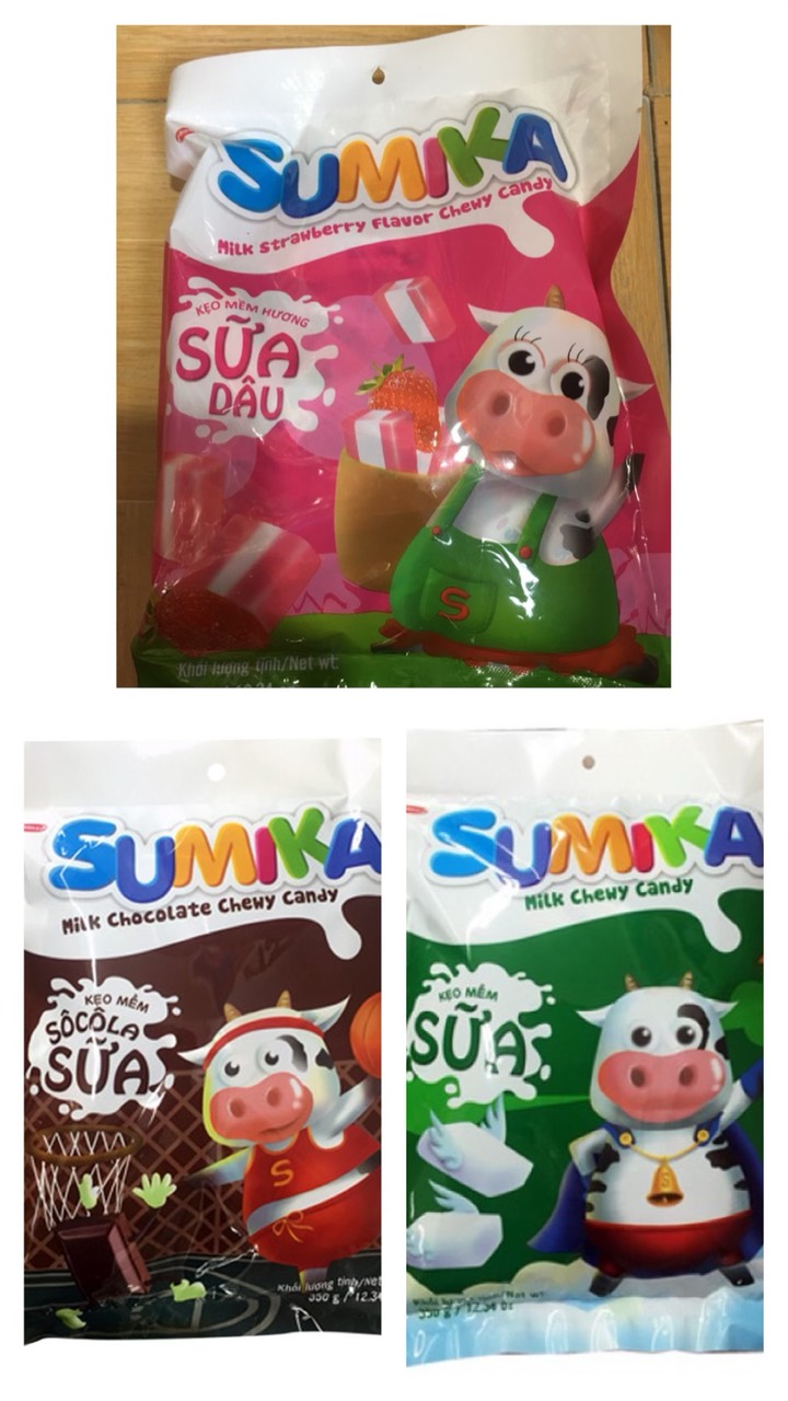 Kẹo mềm sữa dâu / sôcôla / sữa sumika gói 275g