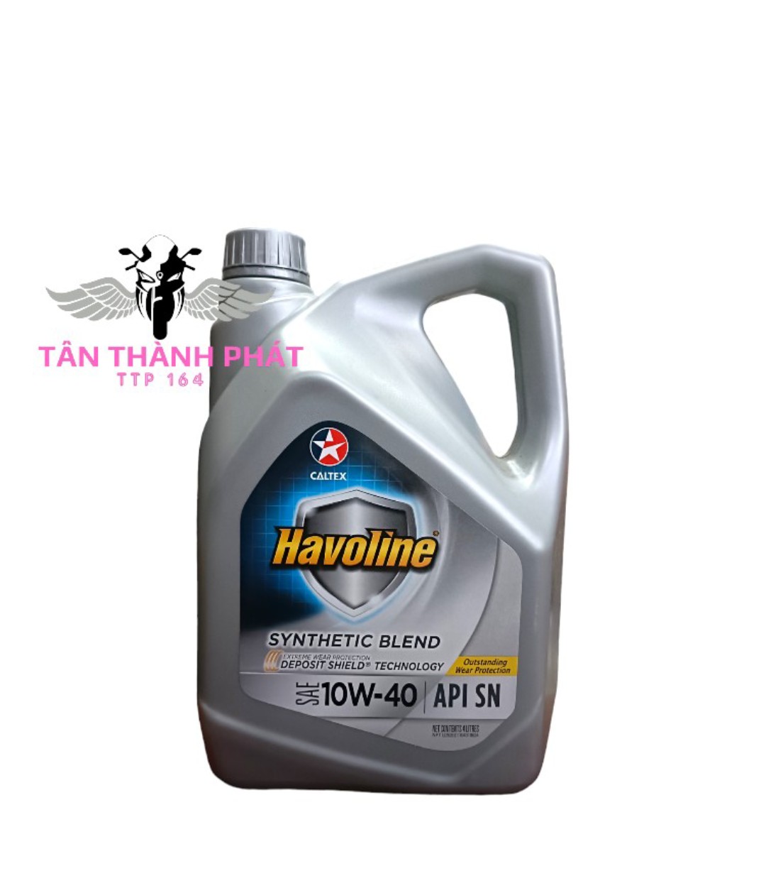 Nhớt xe ô tô, tải xăng bán tổng hợp - caltex havoline blend 10w40 sn - 4l