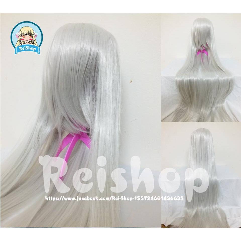 Tóc giả - wig cosplay hóa trang màu trắng đục mã Wig-018F