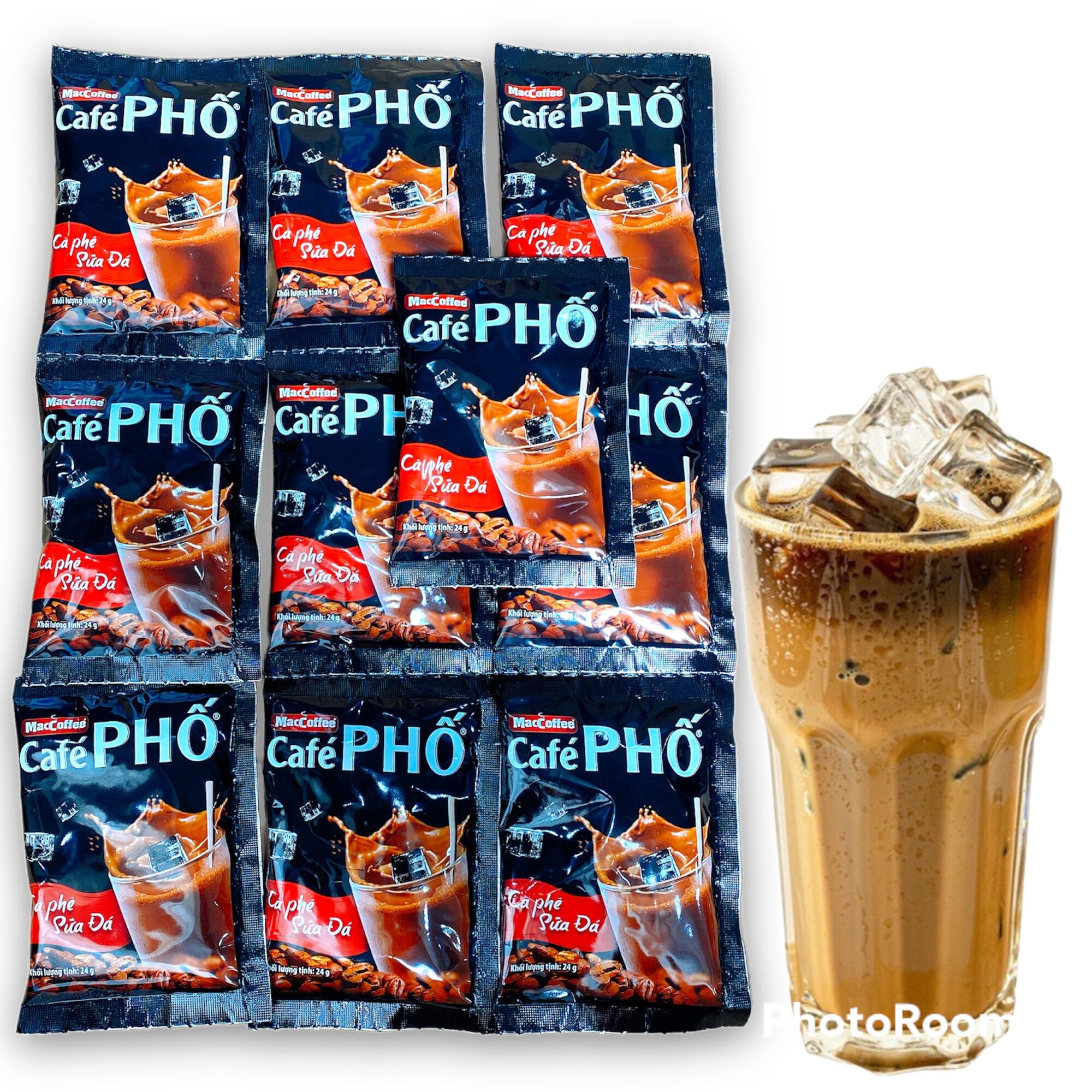 Combo 10 gói cà phê sữa đá cafe Phố Maccoffee