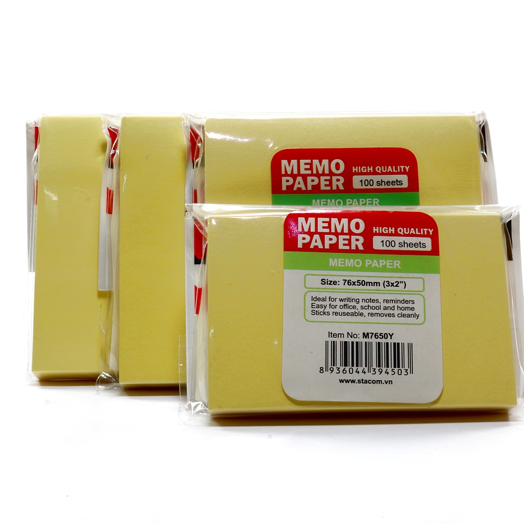 Giấy note vàng, giấy ghi chú, đánh dấu MEMO PAPER các size to/ nhỏ/ nhỡ