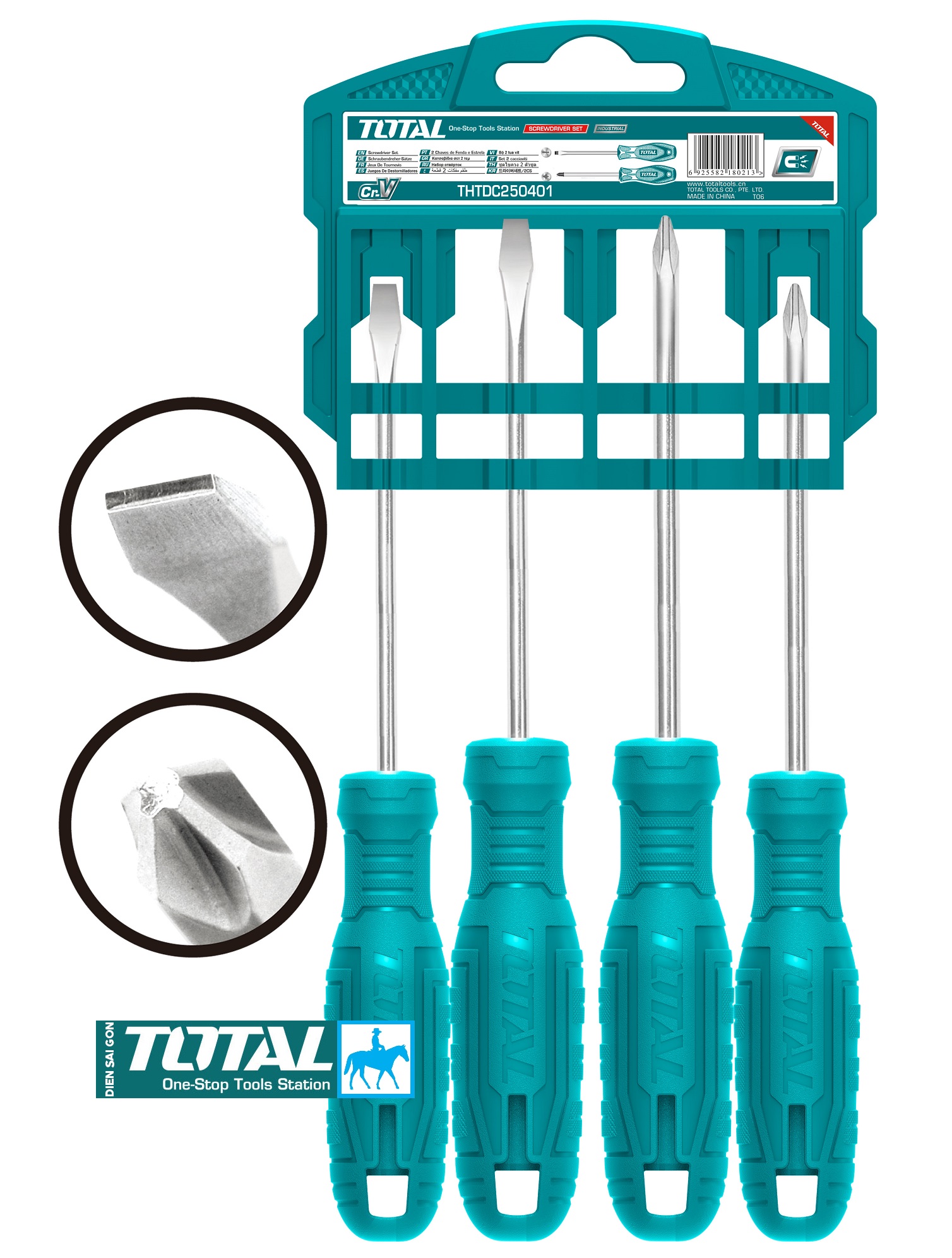 Bộ 4 cây tuốc nơ vít dẹp và bake total thtdc250401