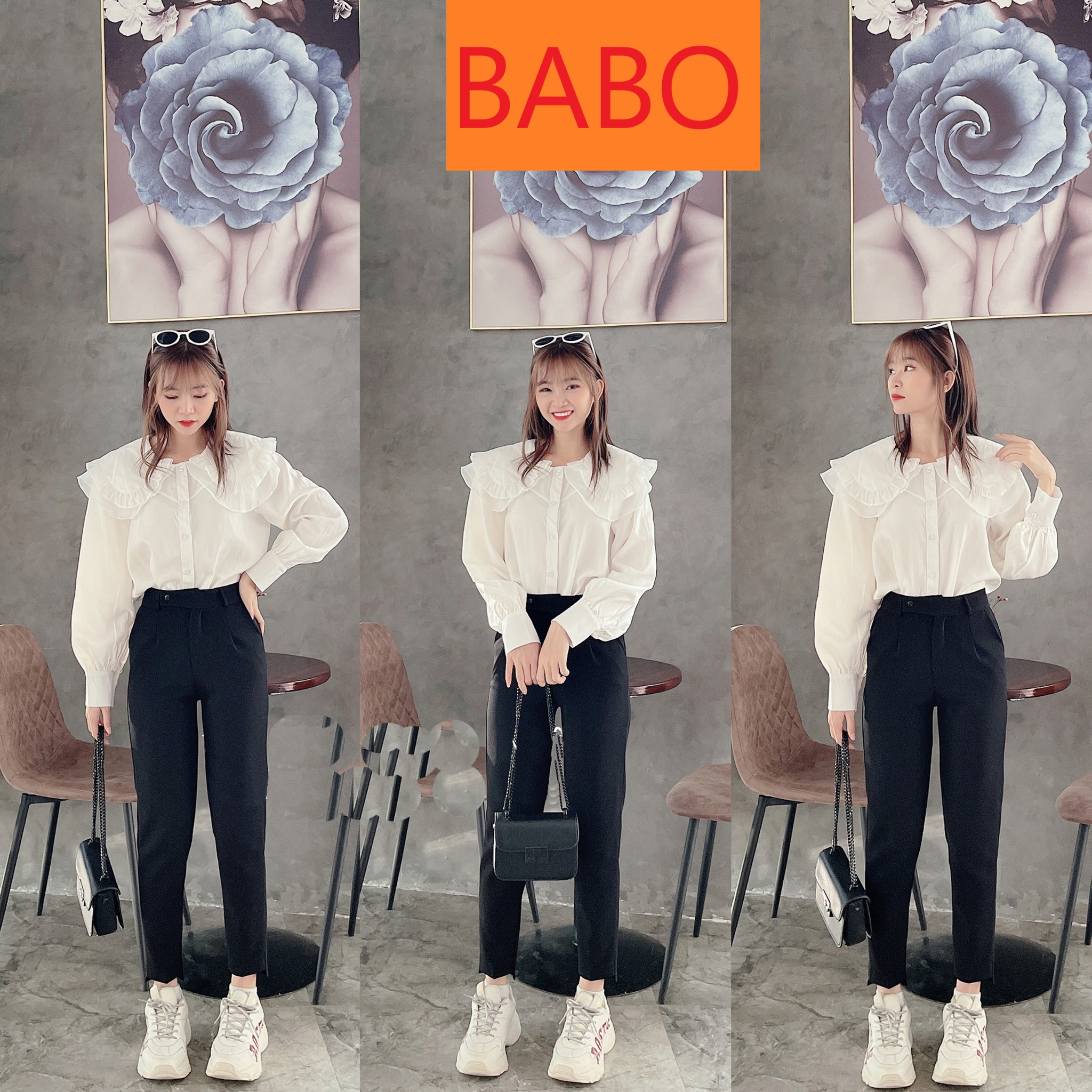 QUẦN TÂY NỮ LƯNG CAO HỌC SINH, QUẦN ÂU HỌC SINH NỮ, QUẦN TÂY NỮ ĐI HỌC ĐEN LƯNG CAO, NĂNG ĐỘNG CÁ TÍNH TRẺ TRUNG MANG KHÍ CHẤT BABO