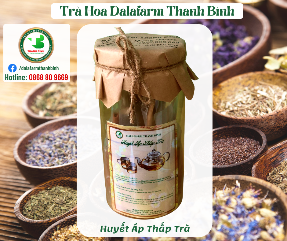 Trà Hỗ Trợ Trị Huyết Áp Thấp ( Đồ Uống Giúp Chống tụt huyết áp, hạ huyết áp, tăng cường sức khỏe, làm ấm cơ thể)[Trà Hoa Hỗ Trợ Trị Bệnh Dalafarm Thanh Bình]
