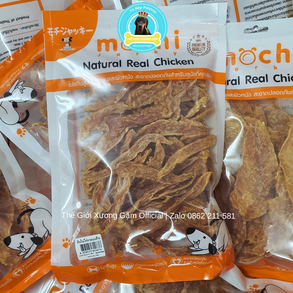 Mochi jerky gà slice sấy giòn