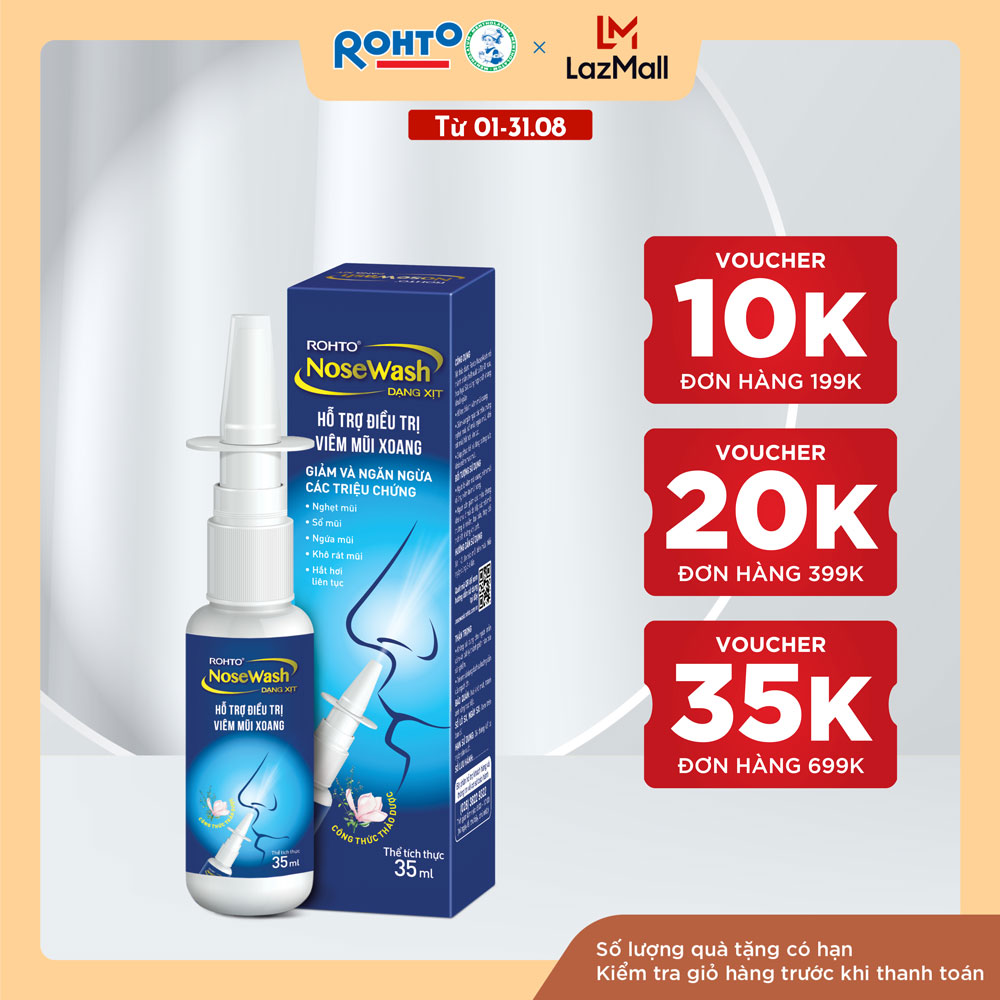 Xịt mũi viêm xoang thảo dược Rohto Nosewash 35ml