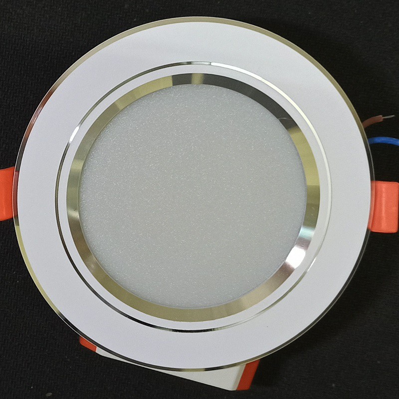 [ Bảo Hành 1 Đổi 1 ]Đèn Led Âm Trần 7W Viền Bạc 3 Chế Độ Màu Phi 90 Siêu Rẻ - Sêu Chất