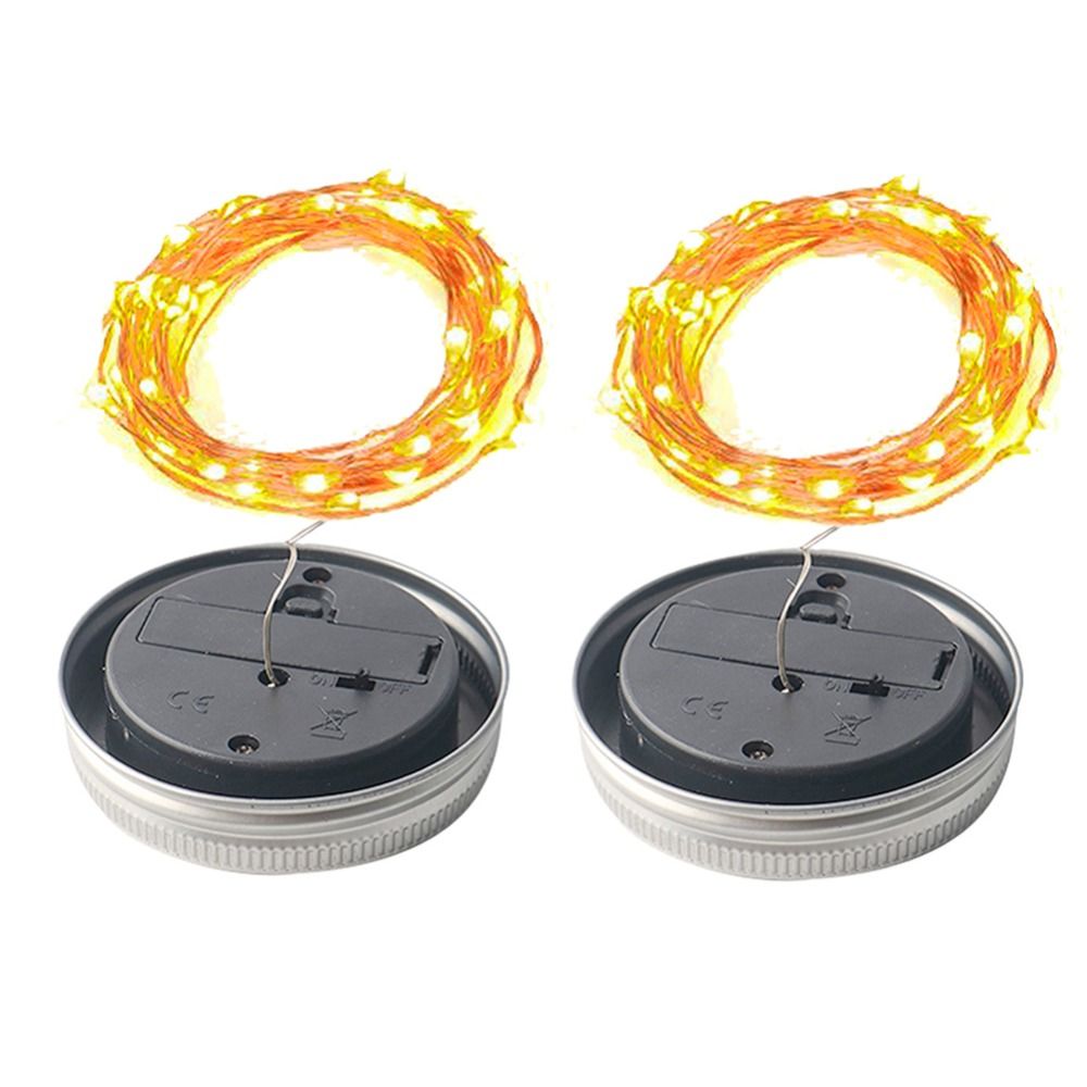 TDPTI76V8 2 Chiếc Đèn Lồng Chống Nước 2M 20LED 3m 30LED Trang Trí Nhà Cửa Màu Trắng Ấm Đèn Dây Cho 70Mm Đèn Vườn Năng Lượng Mặt Trời Nắp Lọ Đèn Treo