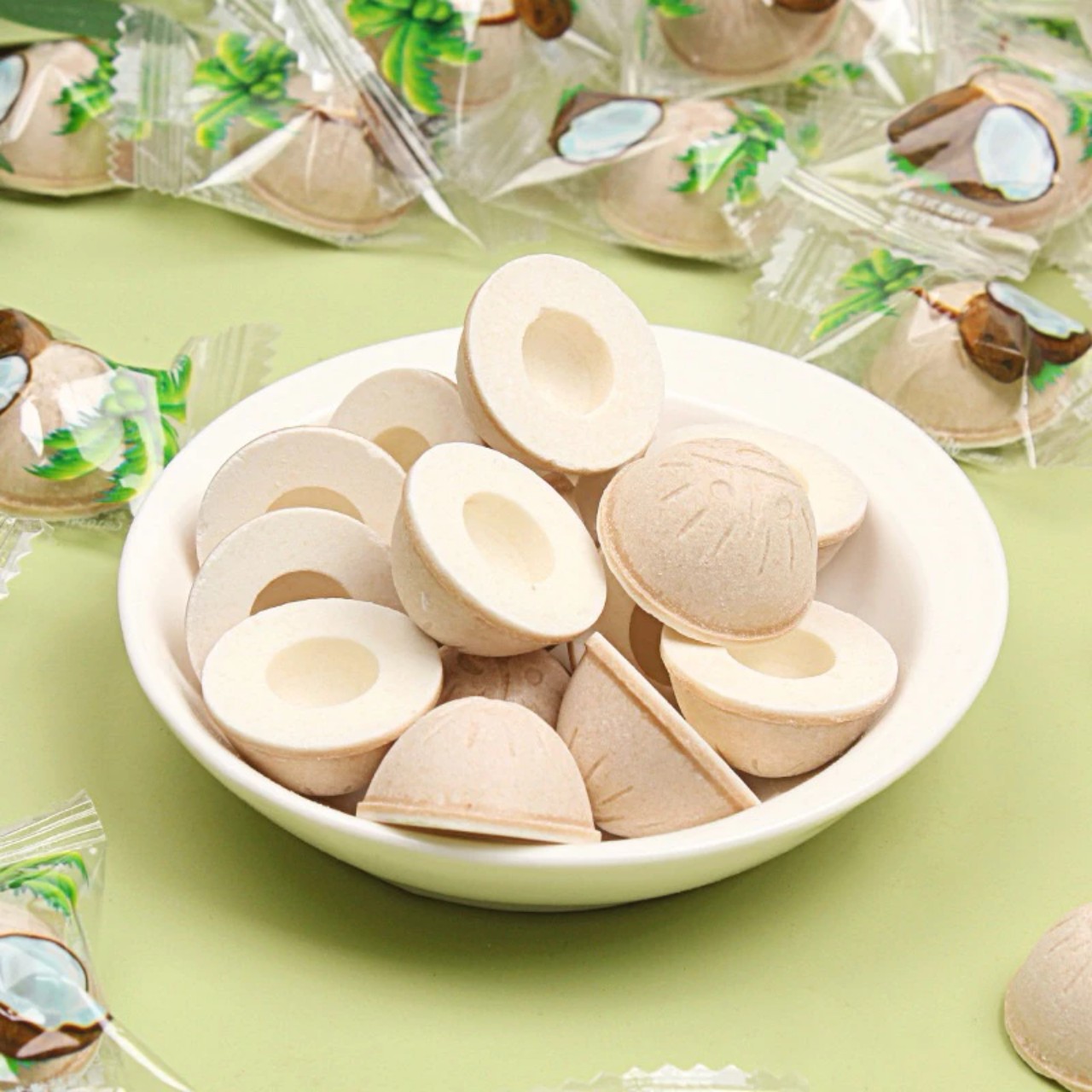 Combo 500g kẹo sữa dừa giòn/ kẹo dừa giòn Sakura thơm ngon béo ngậy ăn vặt đã nghiền