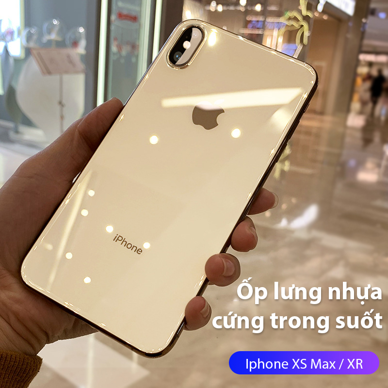 Ốp lưng Vỏ điện thoại nhựa cứng viền màu trong suốt được làm theo khuôn máy thật thiết kế chống trơn độ cứng 9H dành cho các bạn sử dụng iphone XR / iphone XS Max