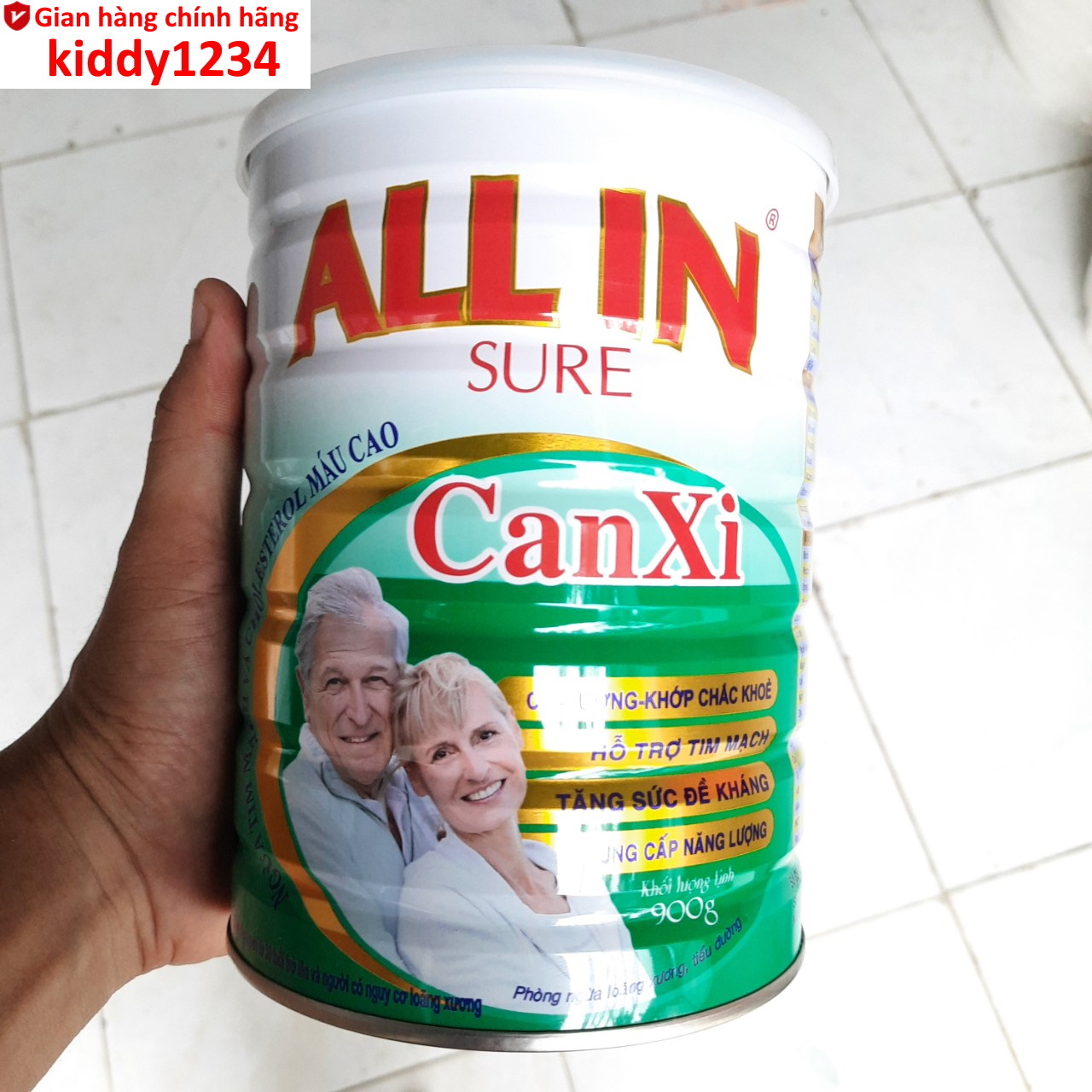 sữa canxi All In Sure 900g ngừa loãng xương (kiddy1234)