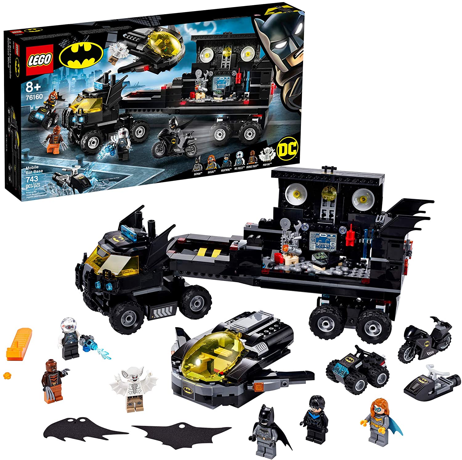 Mới Bộ đồ chơi người dơi di động Lego DC cơ sở 76160, bộ đồ chơi Hang dơi  thành phố Gotham và các nhân vật hành động, quà tặng Batman 