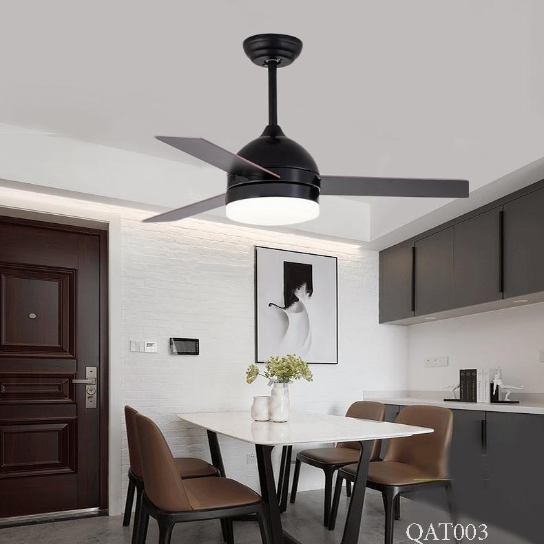 Quạt trần trang trí có đèn 3 cánh gỗ cao cấp qat004 – tiết kiệm năng lượng bảo hành 10 năm