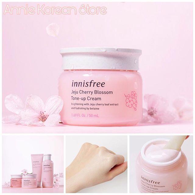 [MẪU MỚI] Kem Dưỡng Trắng Da Nâng Tone Tức Thì Innisfree Jeju Cherry Blossom Tone-Up Cream 50ml