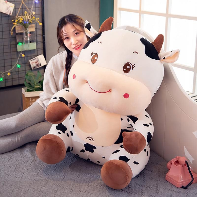 Gấu bông bò sữa mặt cười đáng yêu kích thước 80cm-1m - PINK KAIZEN