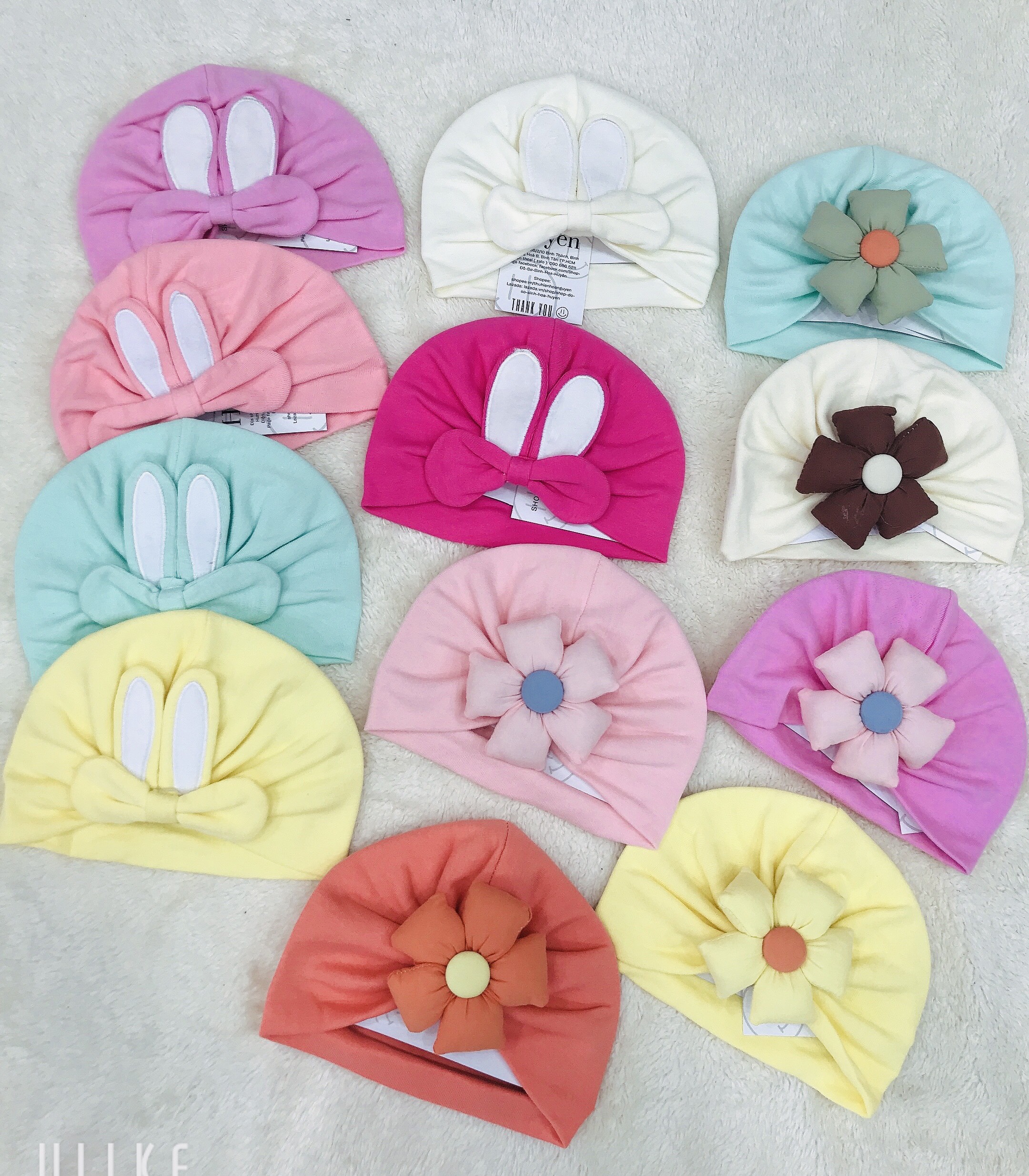 Mũ Turban cho bé sơ sinh nhiều mẫu chọn lựa phù hợp cho cả bé trai và bé gái 0-12 tháng - Nón tuban sơ sinh vải cotton co giản