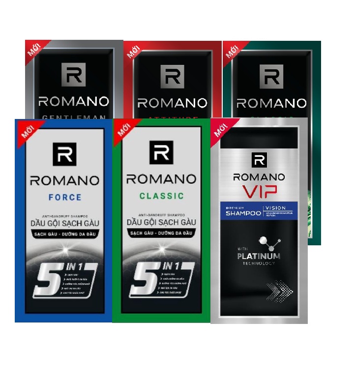Set 48 gói dầu gội Romano 5g