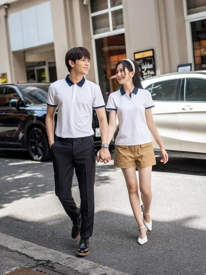 Áo đôi nam nữ polo nữ