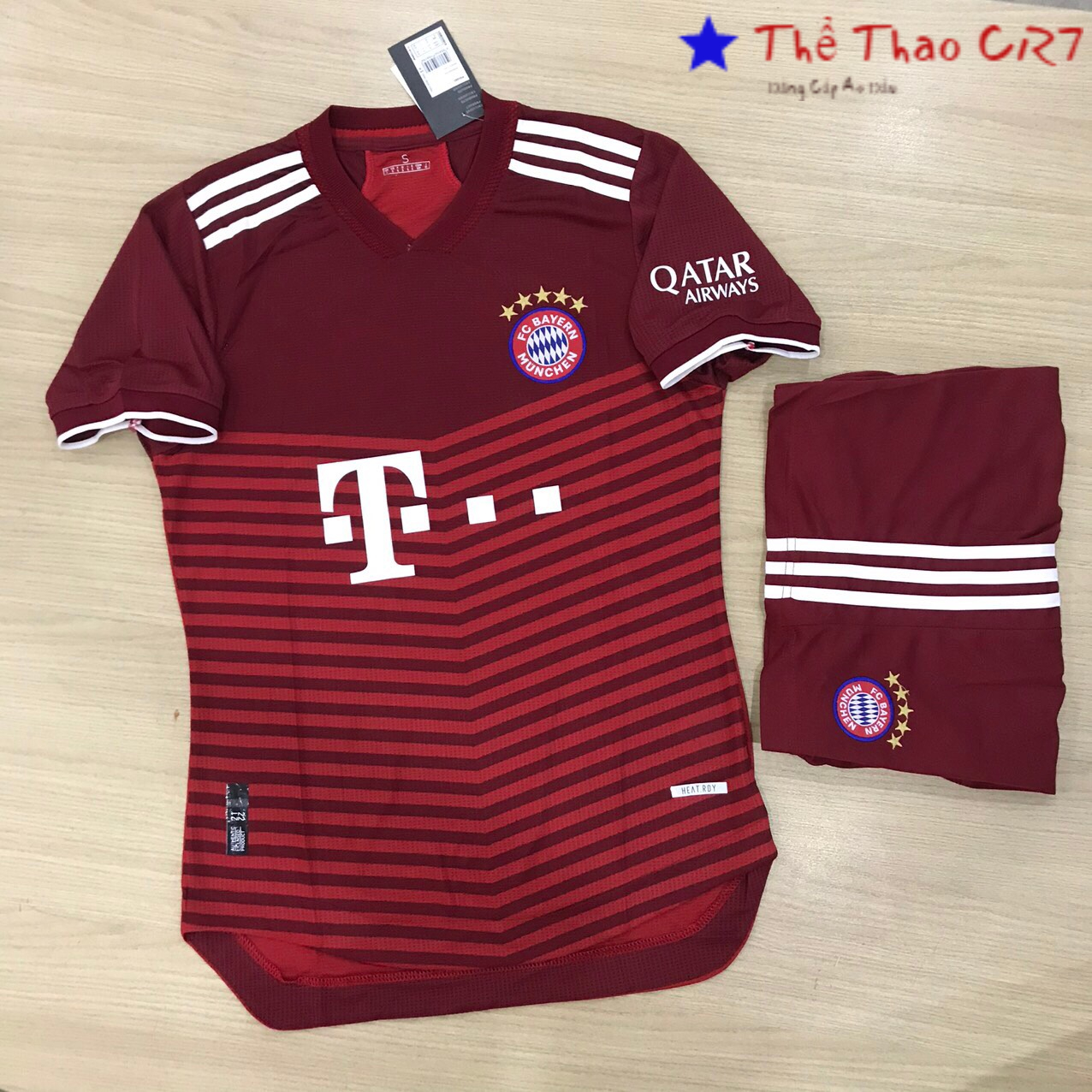 Áo quần bóng đá CLB Bayern Munich-Đỏ-Polyester  Thái Cao Cấp-Siêu Thoáng,Siêu Bền,Thoáng mát