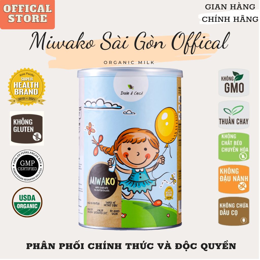 Sữa Công Thức Hạt Thực Vật Hữu Cơ MIWAKO Vị Gạo Hộp 400g x 1 Hộp - Miwako Sai Gon Official