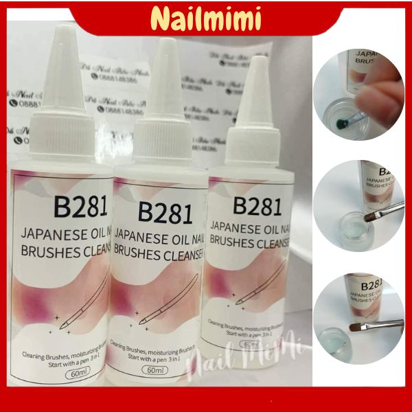 Nước rửa cọ nail - dầu rửa cọ b281 tiện lợi