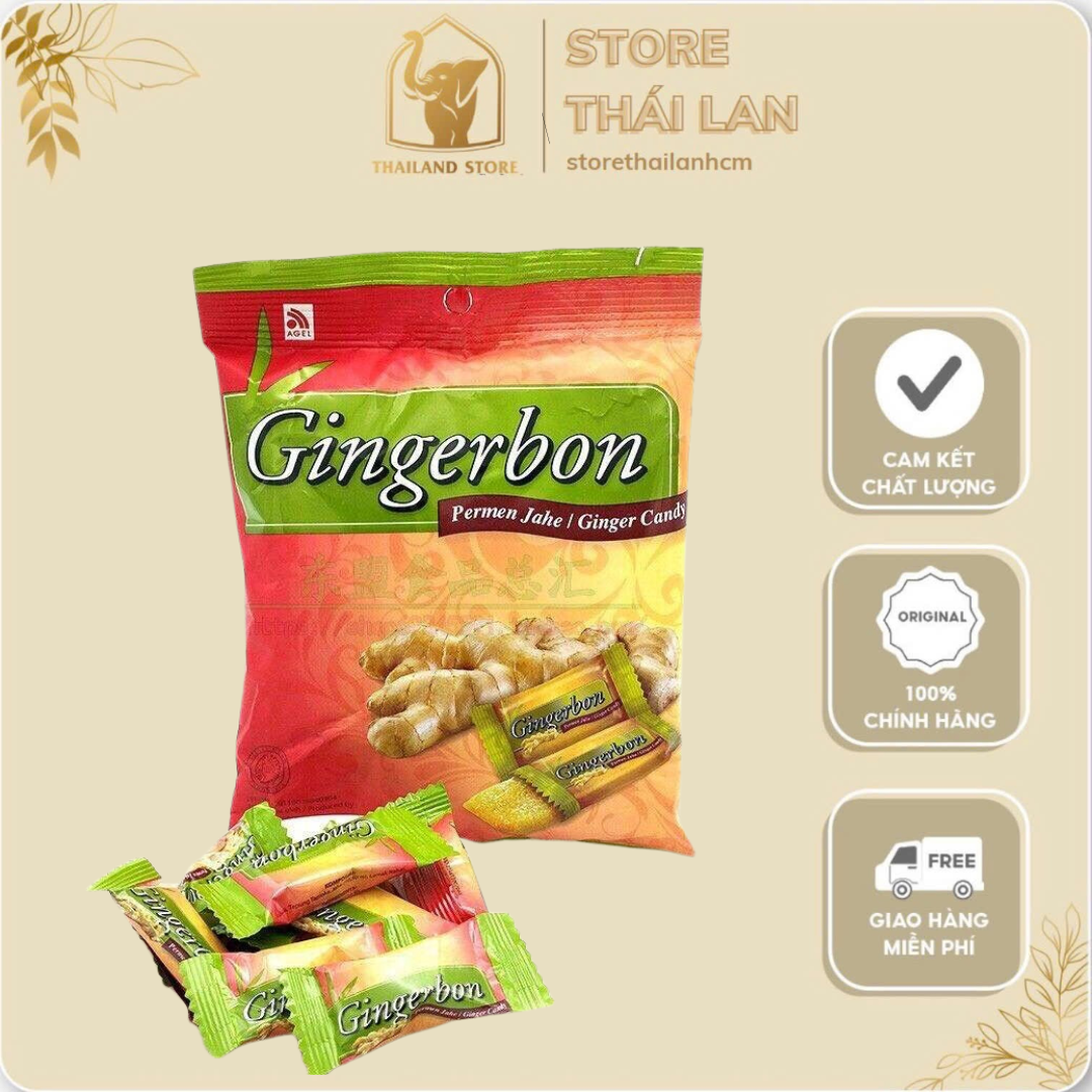 [CHÍNH HÃNG] 🍬 Kẹo Dẻo Gừng Gingerbon - Vị gừng cay nồng, ấm lòng người thưởng thức! 🍬