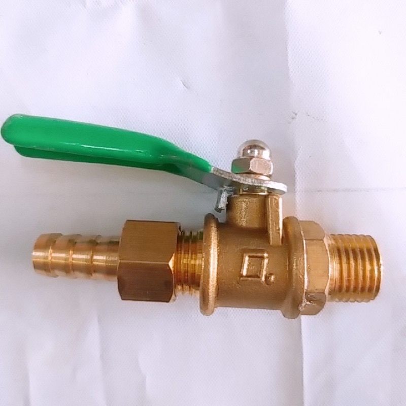 Van gạt hơi khí nén van gạt khoá máy hơi ren 13mm van màu xanh