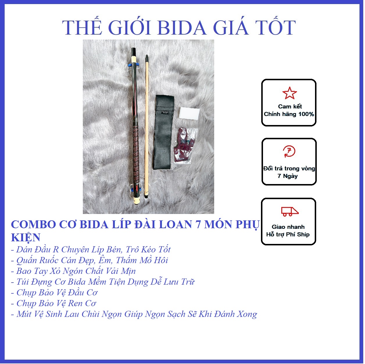 Cơ bida libre đài loan ngọn 11.5mm - kèm bao tay xỏ ngón nhập khẩu, bao cơ mềm và dán đầu cơ r bao bén đánh kent ngon