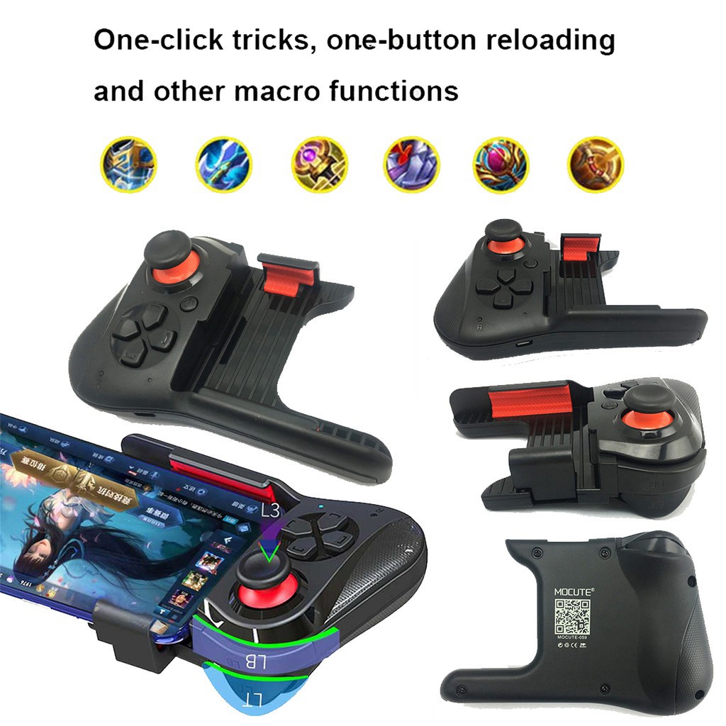 Tay Cầm Chơi Game Bluetooth Mocute 059 Hỗ Trợ Chơi Fifa Free Fire RosLiên Quân Mobile-Phiên Bản Mới nhất
