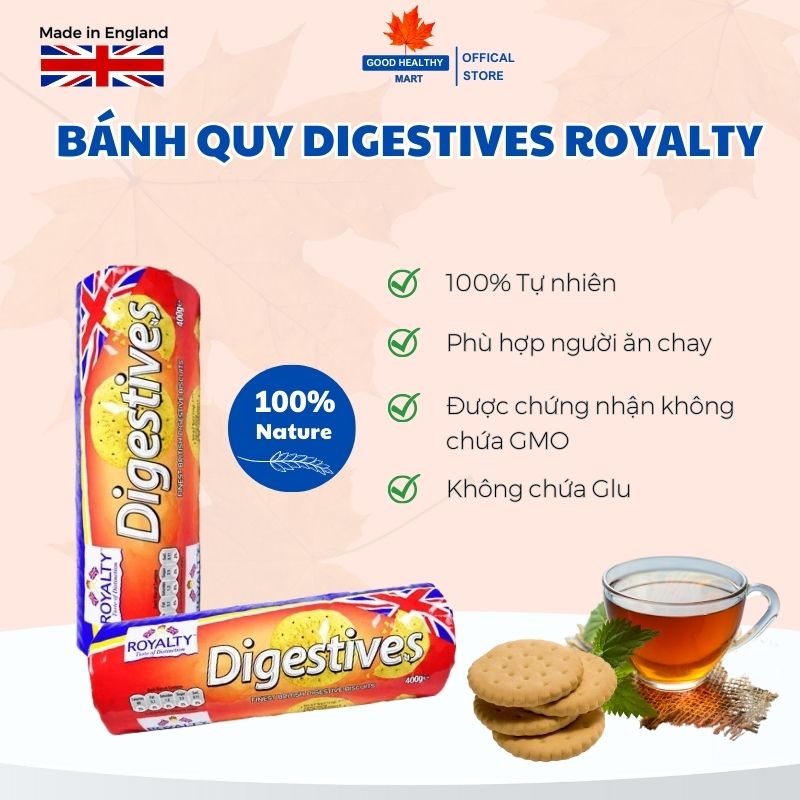 Bánh quy gừng Ginger Nuts Royalty Ăn Kiêng Healthy cho người ăn chay Bệnh nhân tiểu đường Giảm Cân - 300G