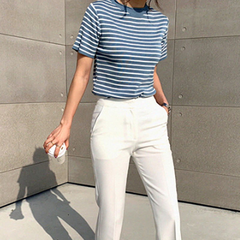 Áo len nữ thu đông kẻ sọc