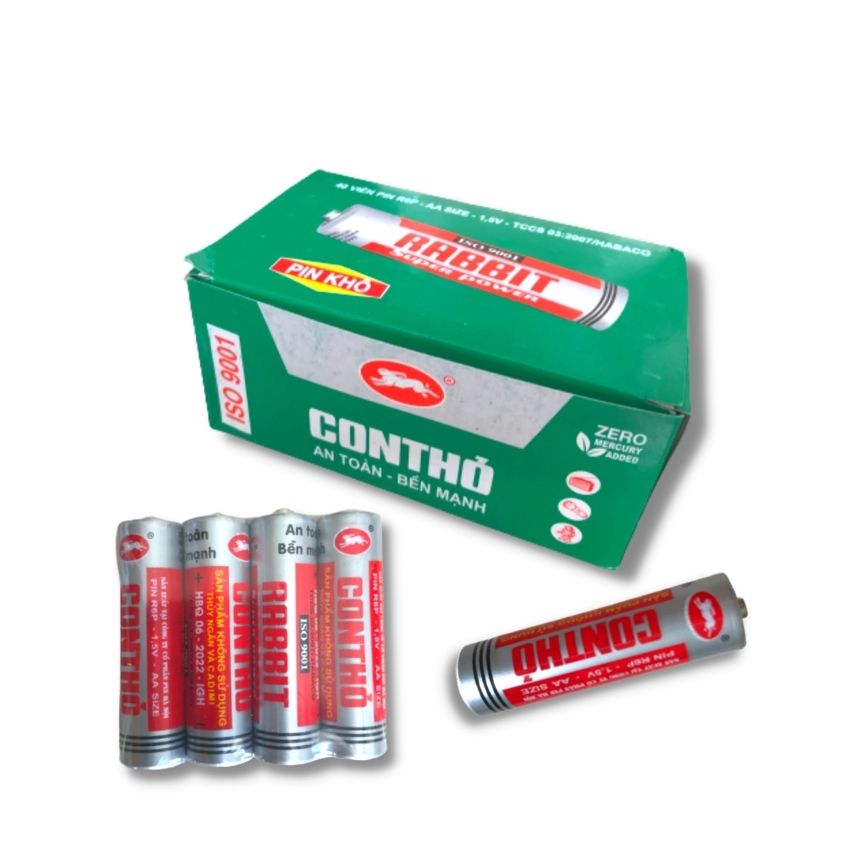 Pin aa con thỏ, pin tiểu 1.5v, vỉ 4 viên - zoly shop, hàng việt nam chất lượng cao