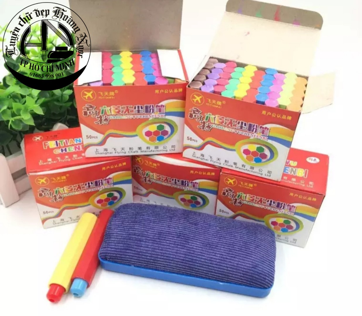 [HCM]Phấn lục giác 10 màu - 50 viên